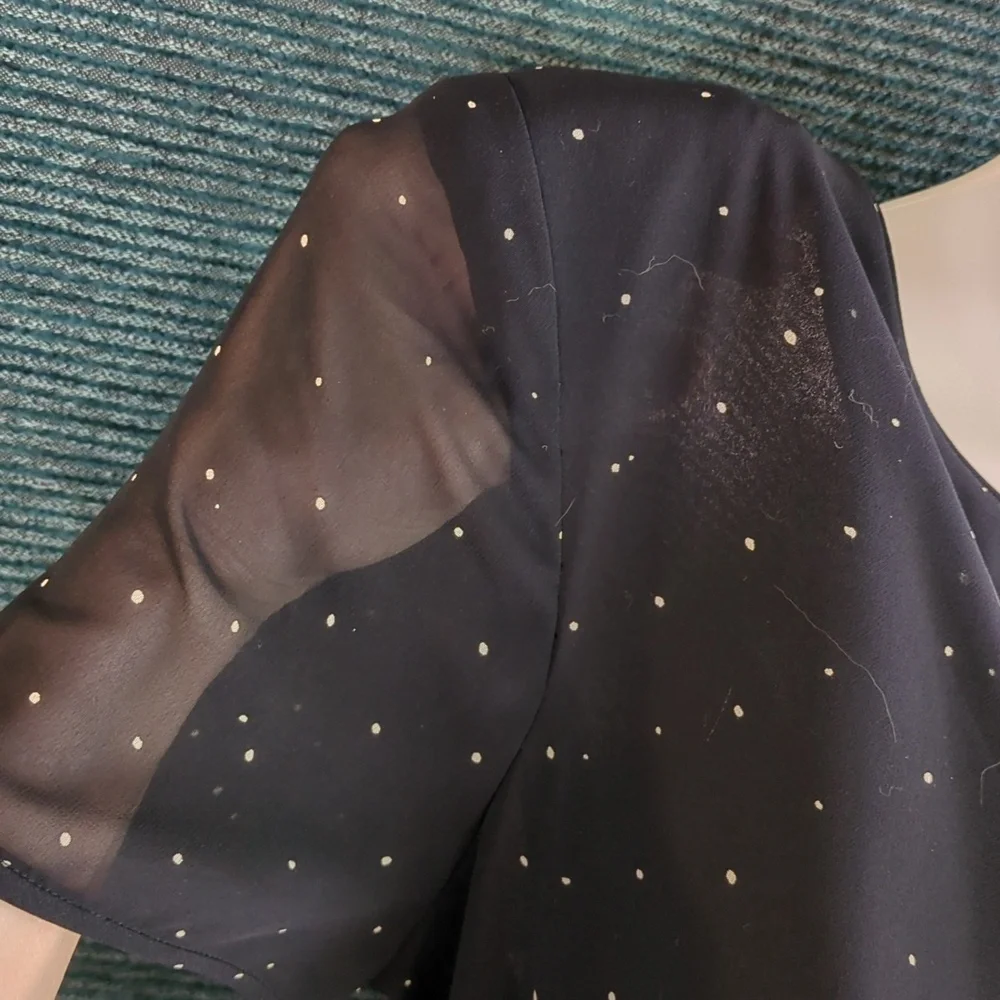 Kay Unger New York Pleated Polka Dot Dress Vintage 80's - Picture 4 of 12